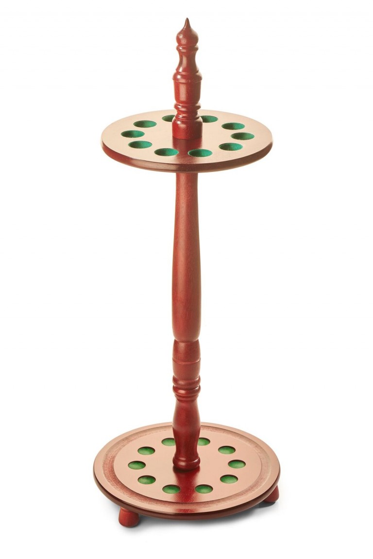 Mahogany Circular Floor Standing Cue Rack for 10 Cues | Drinkwaters