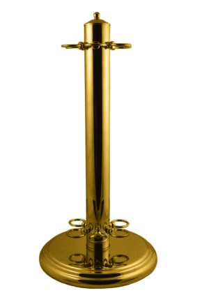 Brassed & Chrome Circular Floor Standing Cue Rack for 6 Cues