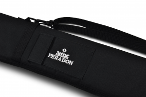 Peradon Black Nylon - Short Zip - Two Piece Cue Case