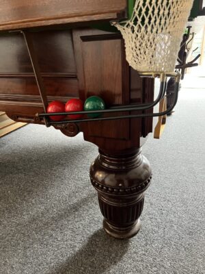 Antique Mahogany Turned Leg Full Size Snooker Table - Image 10