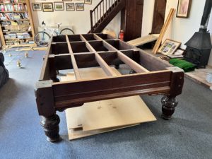 Antique Mahogany Turned Leg Full Size Snooker Table - Image 12