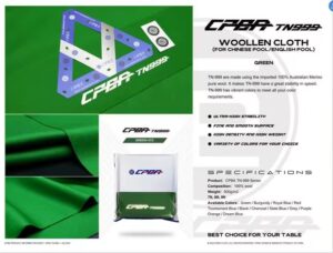 CPBA TN-999 - 7ft UK Pool Table Cloth Pack - Image 3